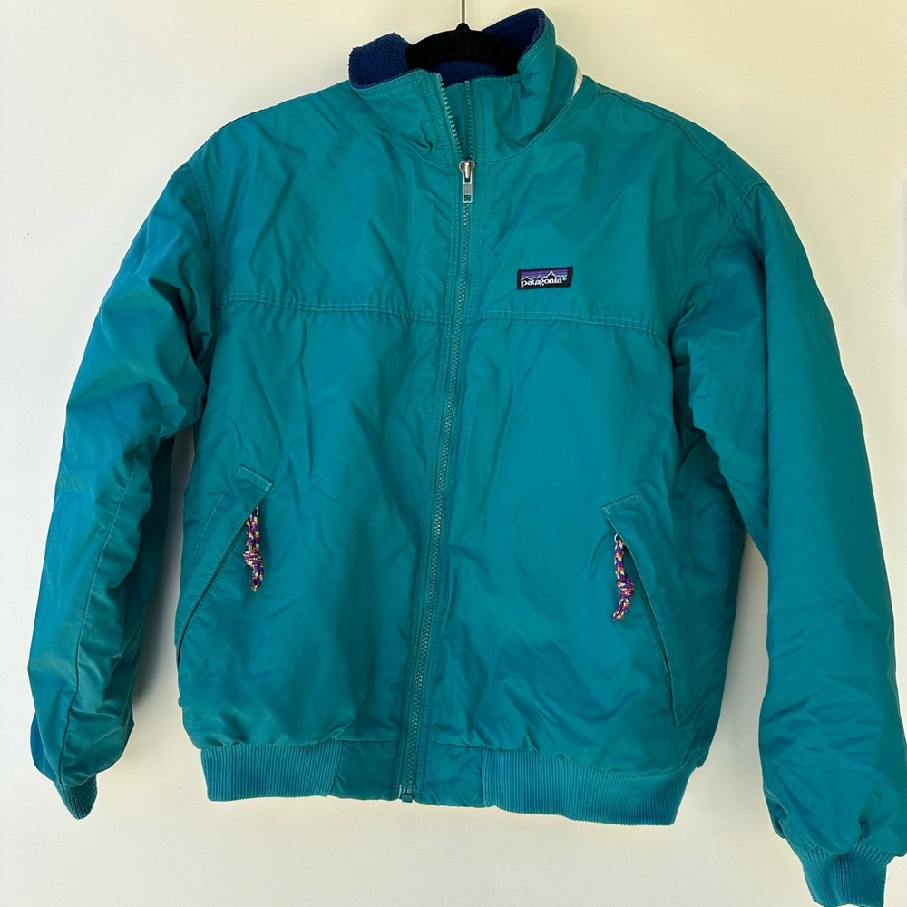 Vintage teal Patagonia kids coat